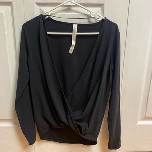 Lululemon Black Dress Shirt, Low Cut, size 4